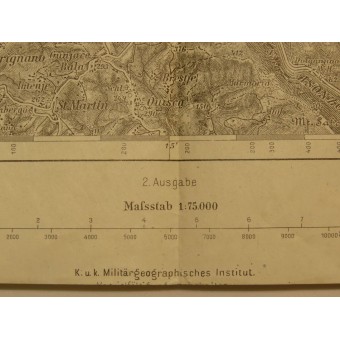 Tolmezzo- Tolmein, mappa WW1 austro-ungherese dItalia. Espenlaub militaria